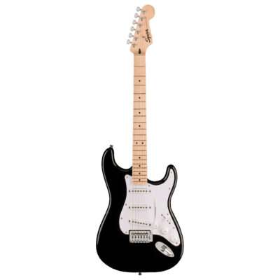Fender Squier Sonic Stratocaster Electric Guitar - Maple Fingerboard - White Pickguard - Black