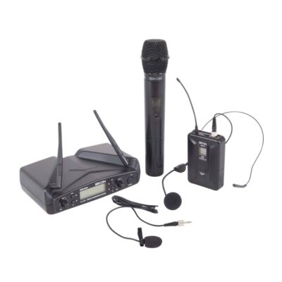 نظام ميكروفون لاسلكي محمول باليد/مكبر الصوت لاسلكي ثنائي القناة PLL UHF من Proel "EIKON" (512-562 ميجاهرتز) - WM700DKITA