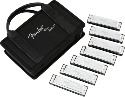 Fender Blues Deluxe Harmonicas 7-Pack with Case - 099-0701-049